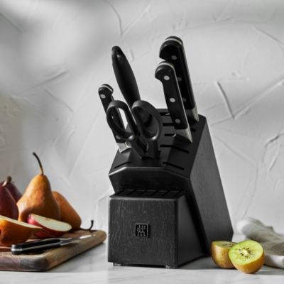 Professional 7-Piece Black Knife Block Set
