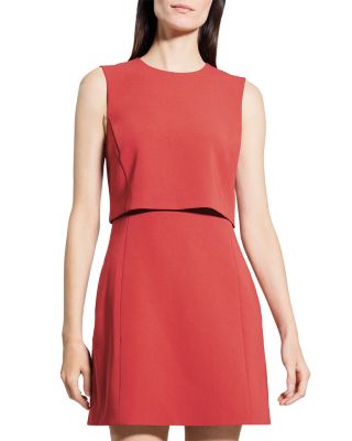 Crepe Layered Look Mini Dress