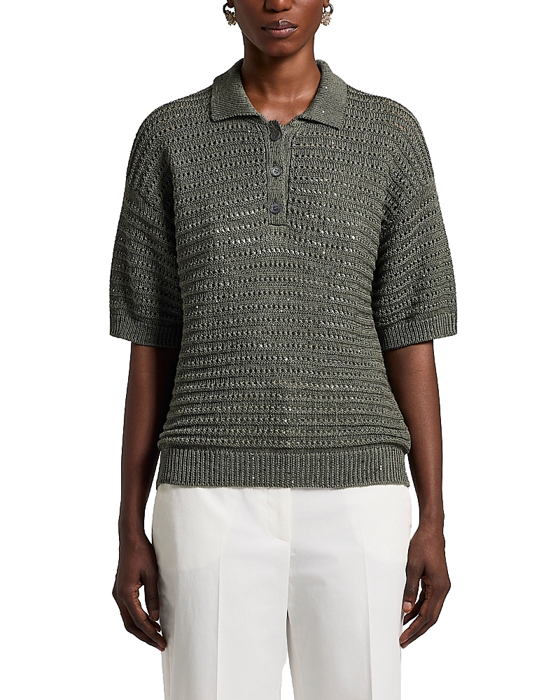 Peserico Cotton Blend Polo Sweater