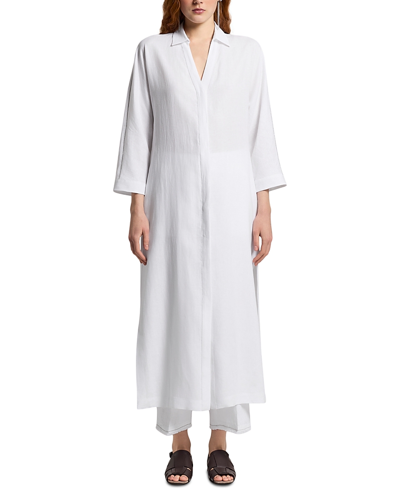 Peserico V Neck Leaf Collar Kaftan