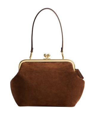 Sue Small Suede Kisslock Shoulder Bag
