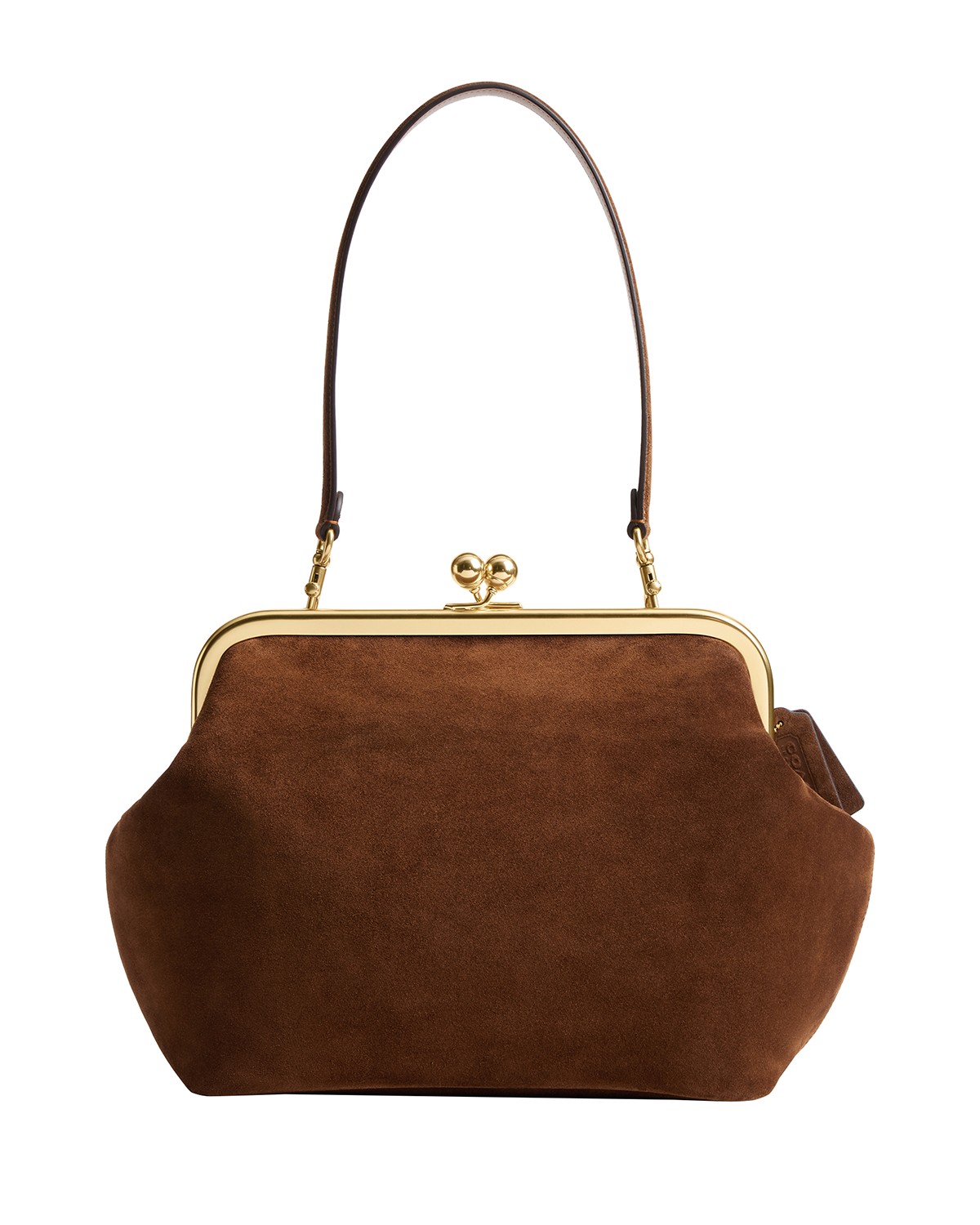 Sue Small Suede Kisslock Shoulder Bag