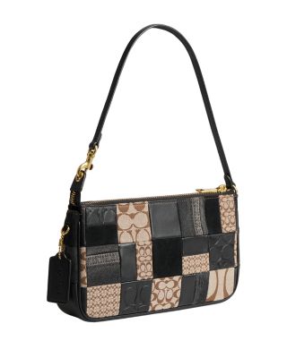 Small Black Logo Patchwork Shoulder Bag