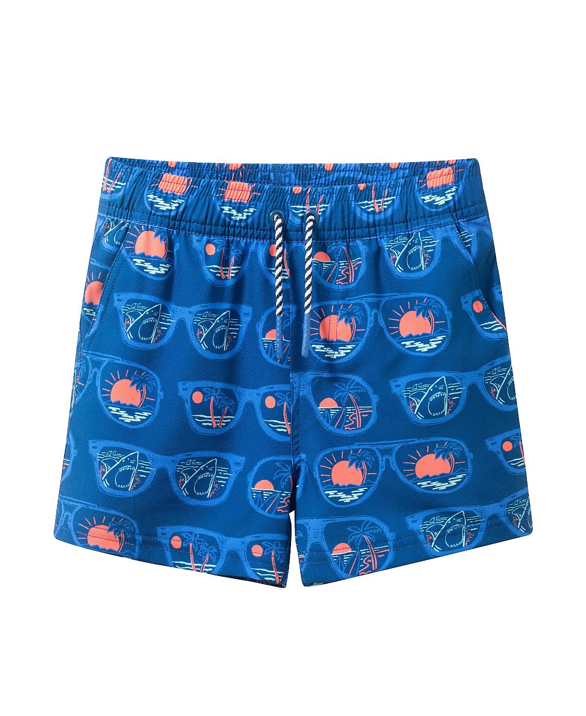 Andy & Evan Boys' Sunglasses Shark Comfort-Stretch Lined Boardshort - Little Kid