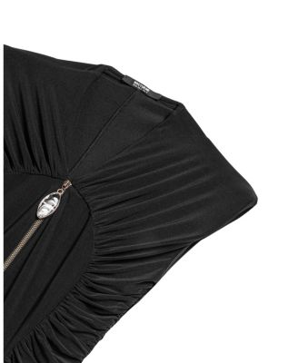  Ruched Deep V-Neck Maxi Dress