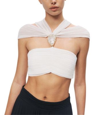  Strapless Draped Bustier Top