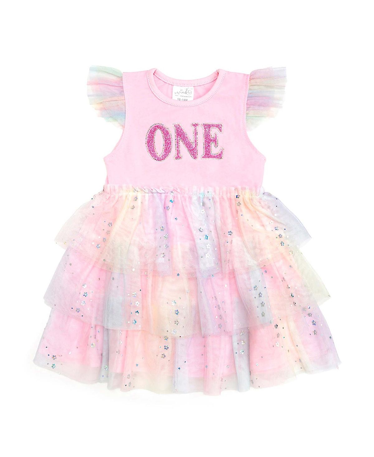 Sweet Wink Girls' First Birthday Fairy Dust Short Sleeve Tutu Dress - Baby