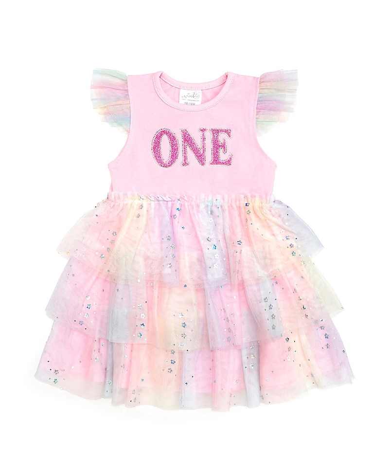 Sweet Wink Girls' First Birthday Fairy Dust Short Sleeve Tutu Dress - Baby