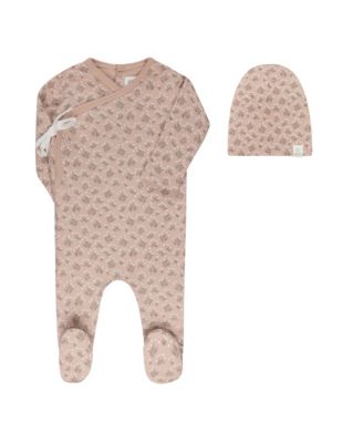 Ely's & Co. Unisex French Terry Blooms Collection Footie + Beanie - Baby