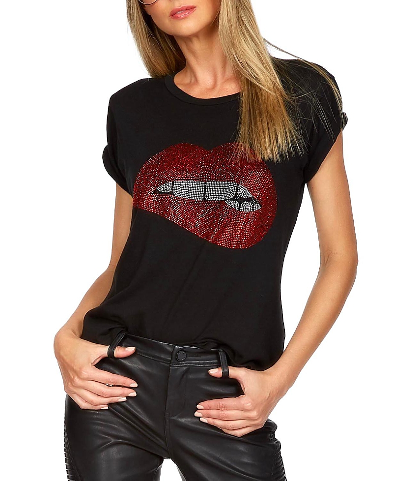 Lauren Moshi Edda Crystal Biting Lip Top