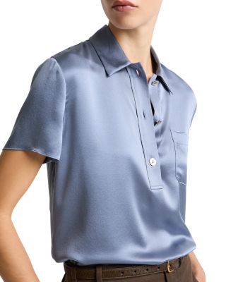 Silk Short Sleeve Polo Shirt