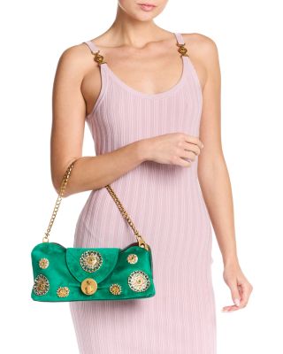 Small Embellished Suede Clutch