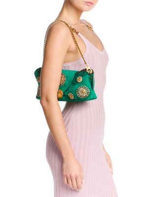 Small Embellished Suede Clutch