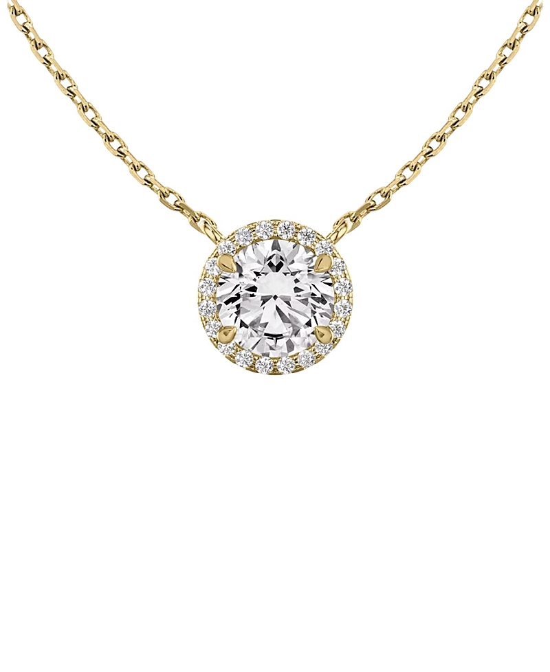 Vrai Halo Necklace in 14K Yellow Gold, 1.0ctw Round Brilliant Lab Grown Diamond