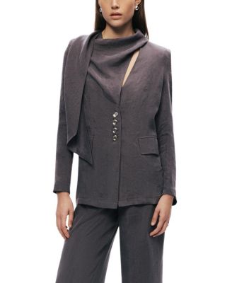  Asymmetrical Draped Tailored Jacket