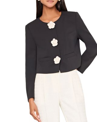 Selena Camellia Appliqu&eacute; Cropped Jacket