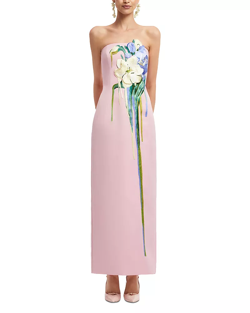 Leo Lin Rayna Embroidered Bustier Dress
