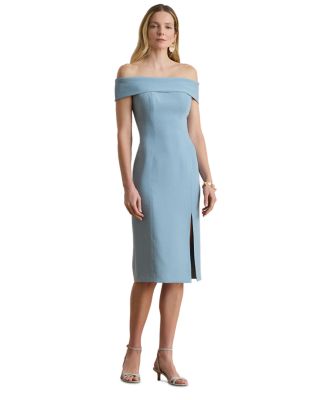Crepe Off The Shoulder Cocktail Dress