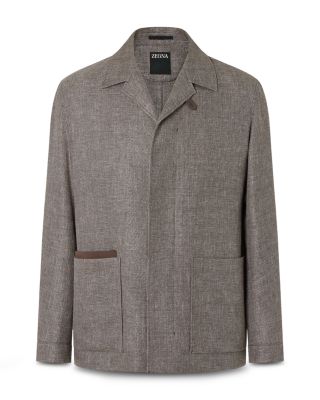 Slim Fit Cashmere Linen and Silk Chore Jacket