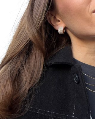 Whitney Pav&eacute; Hoop Earrings