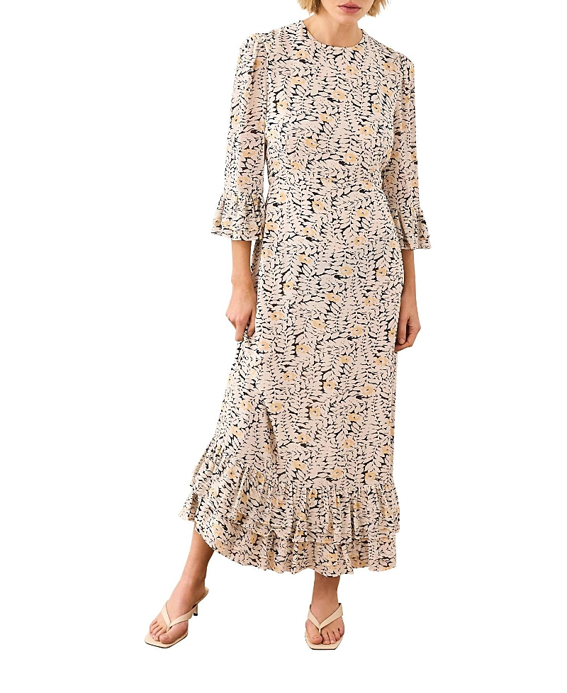 Mint Velvet Women's Floral Print Ruffle Midi Dress