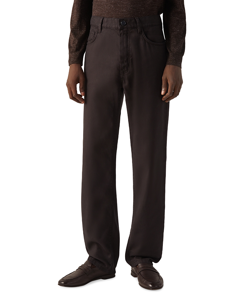 Zegna Slim Fit Stretch Cotton and Linen Roccia Pants
