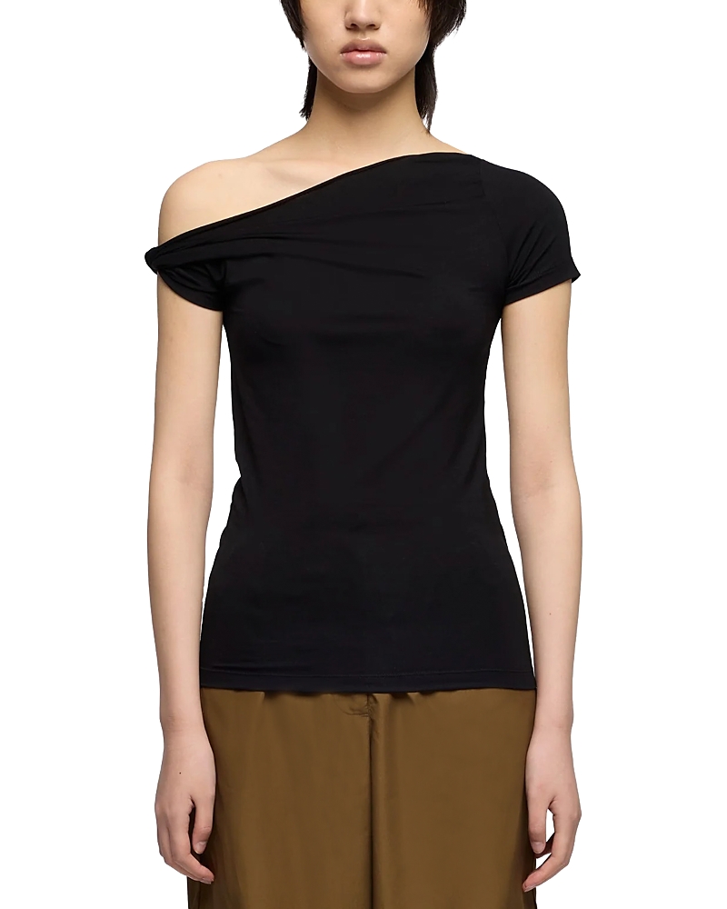 7 For All Mankind Twisted Off-the-Shoulder Tee