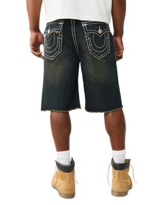 True Religion Vinny Super T Flap Jean Shorts in Rusted Denim