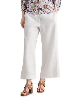 Petite Lillie Cropped Linen Trousers 