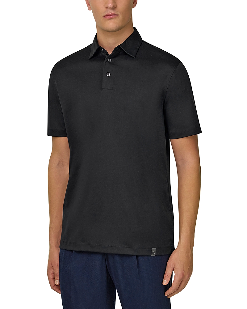 Boggi Milano Cotton, Polyester, and Silk Blend Polo Shirt