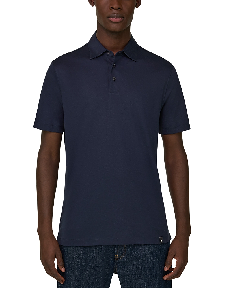 Boggi Milano Cotton, Polyester, and Silk Blend Polo Shirt