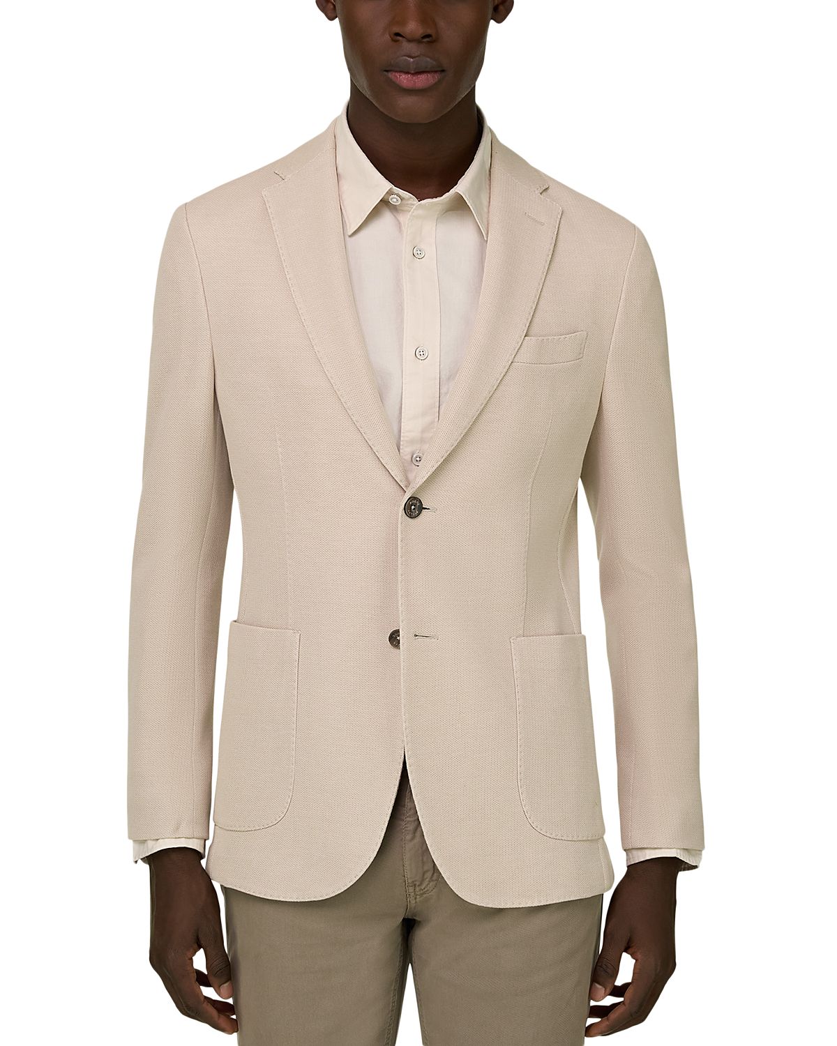 Boggi Milano Regular Fit Micro Texture Crepe Blazer