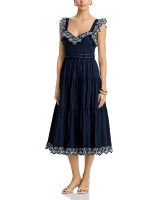 Pierson Eyelet Trim Midi Dress