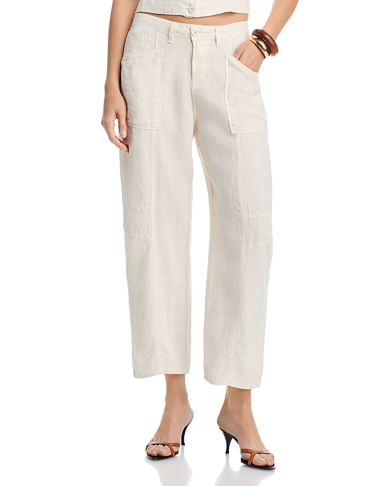 L'agence Cody Linen High Rise Rodeo Pants In White