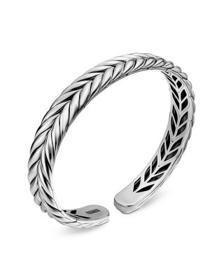 Men's Chevron Flex Bracelet in Sterling Silver, 10mm