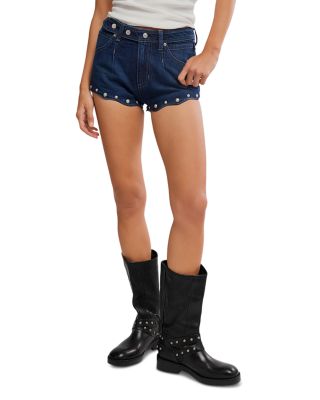 Late Night Studded Denim Shorts