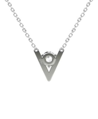  V Solitaire Necklace in 14K Yellow Gold, .50ctw Round Brilliant Lab Grown Diamond, 16-18"