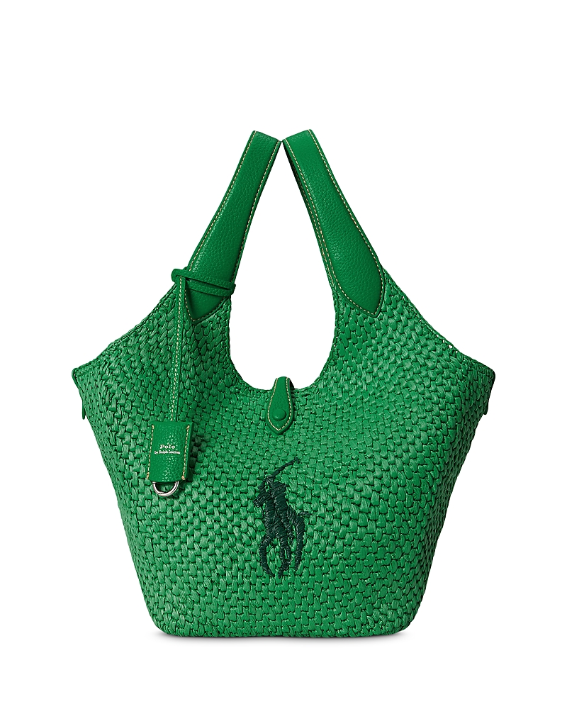 Polo Ralph Lauren Polo Play Medium Faux Raffia Tote Bag · OS