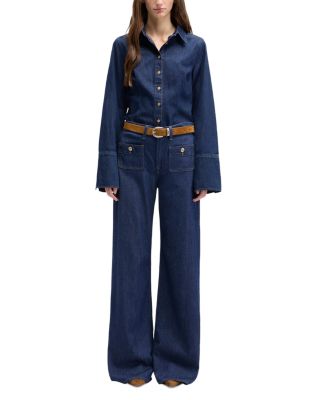 Lotta High Rise Wide Leg Jeans in Halona