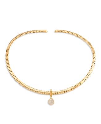 18K Yellow Gold Trisolina Pendant with Pave Diamonds