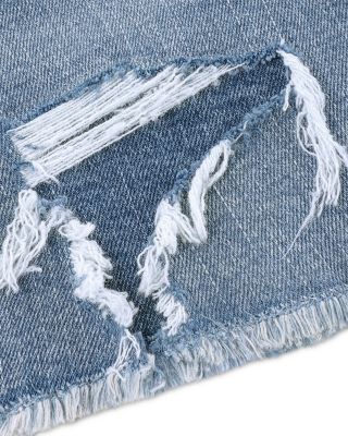 Girls' Low Rise Midi Destroy Denim Shorts - Little Kid, Big Kid