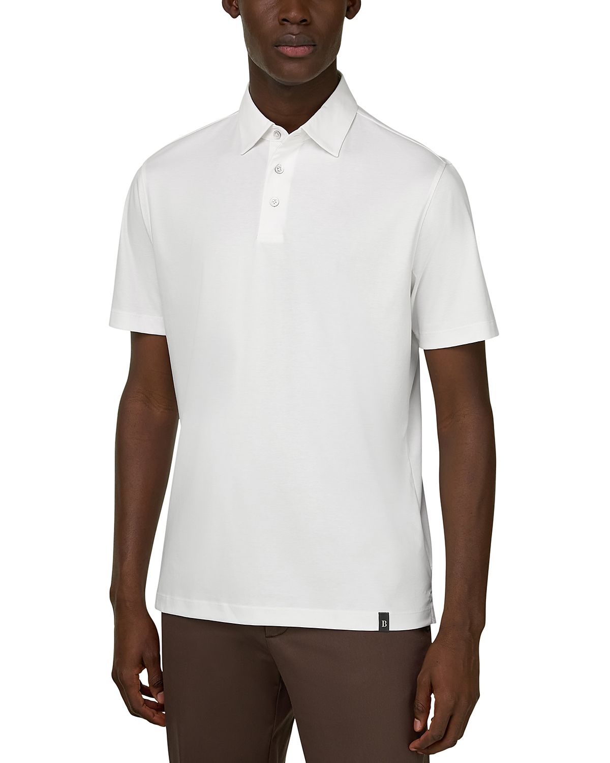 Boggi Milano Cotton, Polyester, and Silk Blend Polo Shirt