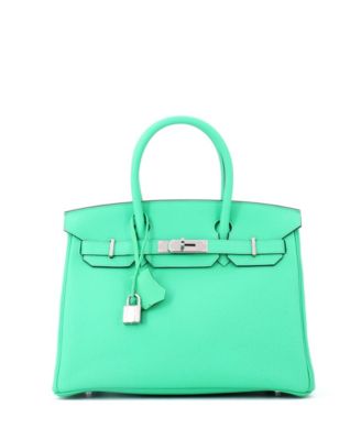Birkin 30 Handbag Green Togo with Palladium Hardware