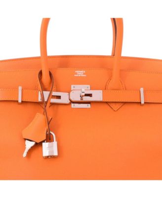 Birkin 30 Handbag Orange Epsom with Palladium Hardware