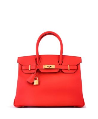 Birkin 30 Handbag Red Epsom with Gold Hardware