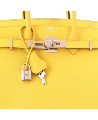 Birkin 30 Handbag Yellow Epsom with Palladium Hardware
