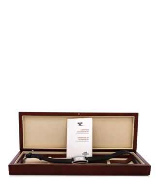 Heure H Quartz Watch in Stainless Steel and Leather with Diamond Bezel and Markers and Mother of Pearl 26mm