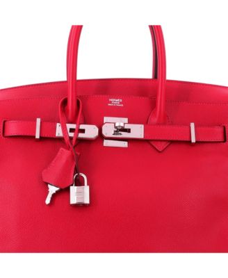 Birkin 30 Handbag Red Epsom with Palladium Hardware
