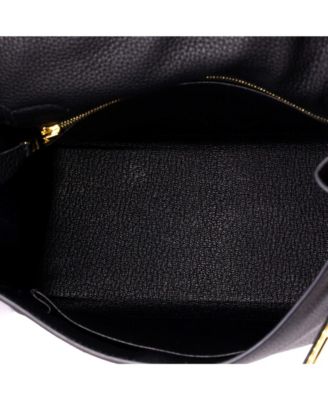 Kelly 25 Handbag Black Togo with Gold Hardware