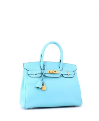Birkin 30 Handbag Blue Epsom with Gold Hardware
